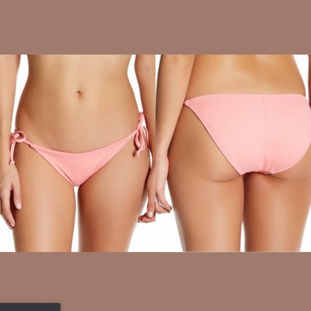 NEW Becca Color Code Side Tie Bikini‎ Bottoms in Peach [SZ Medium ]